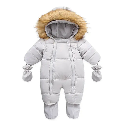 winter newborn down romper