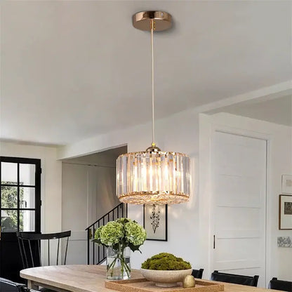 GreeLustr Modern Crystal Pendant Light, Black or Gold
