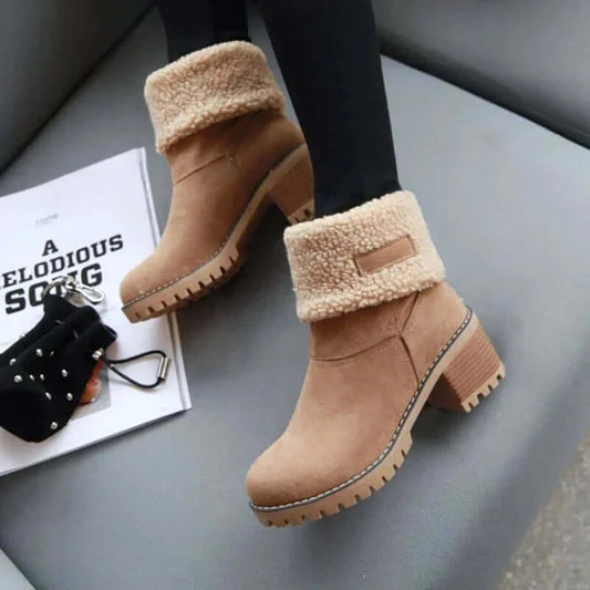 Women's Fur Warm Snow Boots 2023 Winter New Warm Wool Booties Ankle.