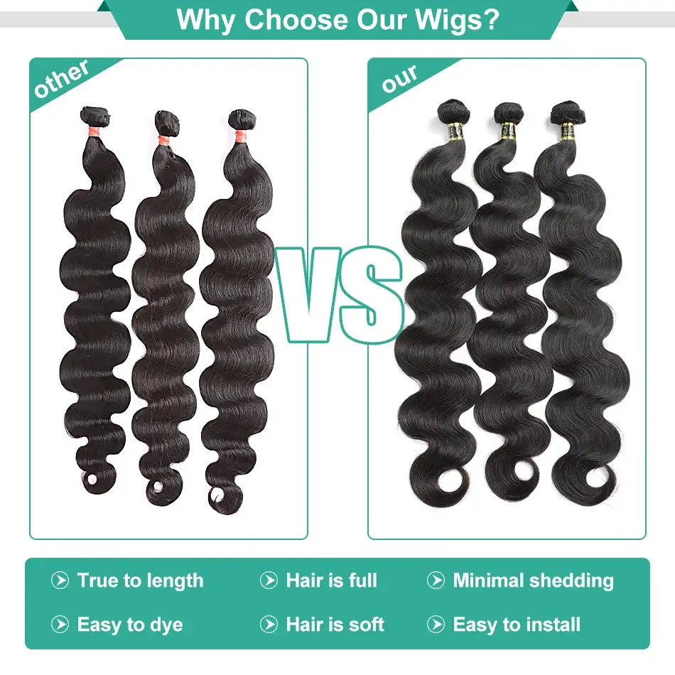 30 32 38 40 Inch Body Wave Bundles 100%Human Remy Raw Hair Weave Bundles Brazilian Weave Extension 3 Bundles Weft Natural Black