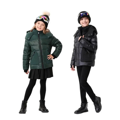 kids winter coat white duck down