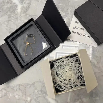Magnetic Jewelry Box Earring Bracelet Ring Necklace Storage Gift Box High-quality Slanted Flip Cover Paper Jewelry Packaging Box