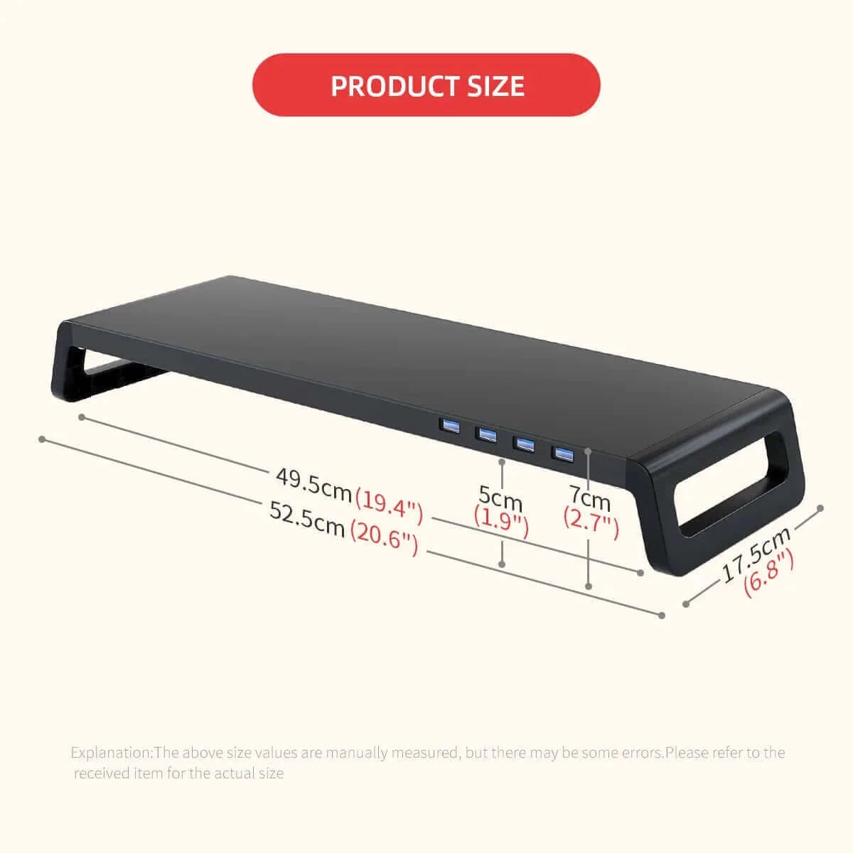 Monitor Stand Riser with USB 3.0 Ports Desktop Computer Laptop Sturdy.