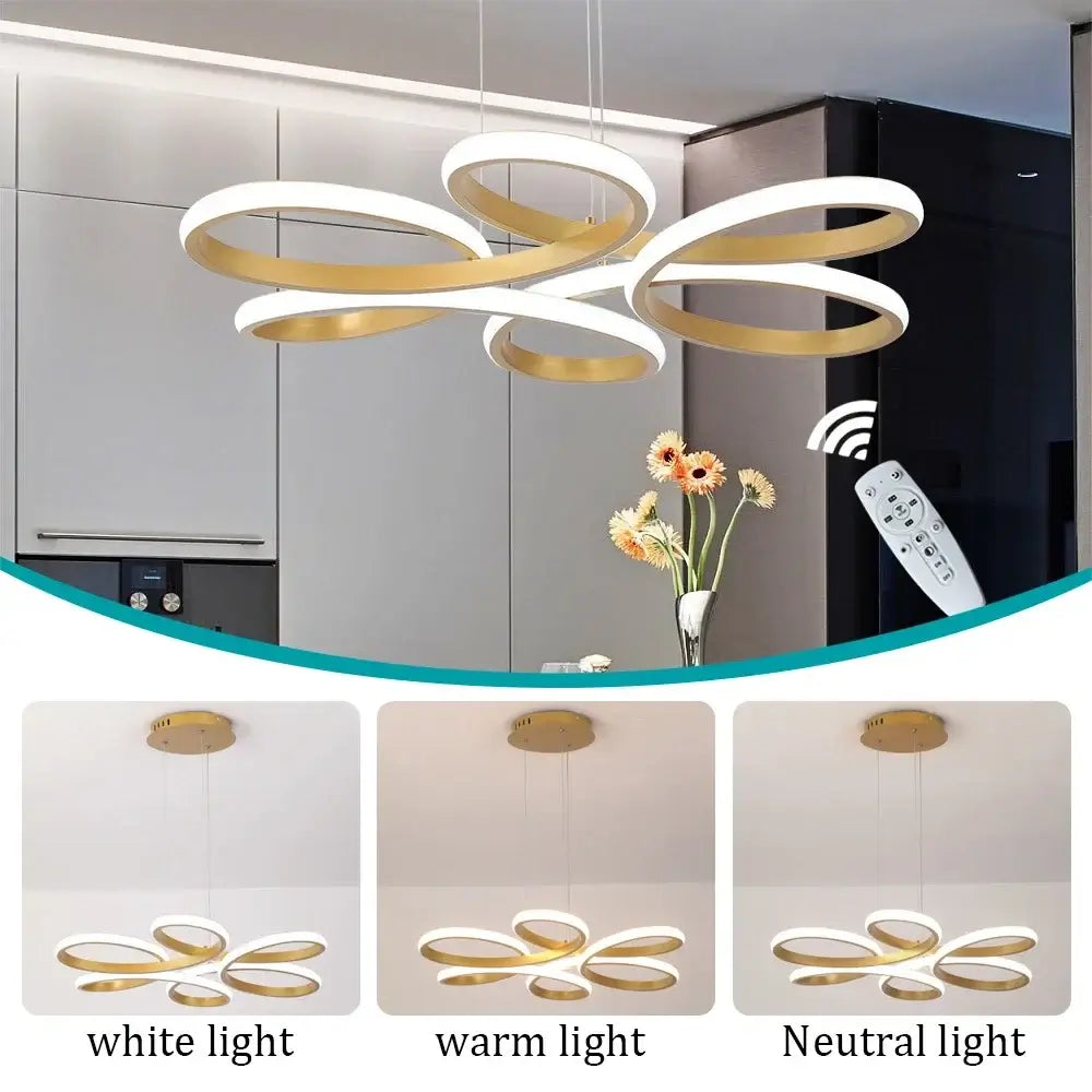 Vinilky Dimmable LED Ceiling or Pendant Light, Black or Gold