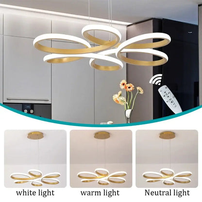 Vinilky Dimmable LED Ceiling or Pendant Light, Black or Gold