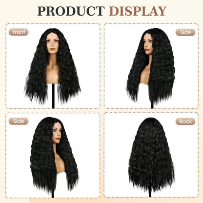 Long Loose Curly Wigs Synthetic Wigs Curly Wavy Full Head Halloween Wigs for Photography Stage Movie Hair MIAO-US