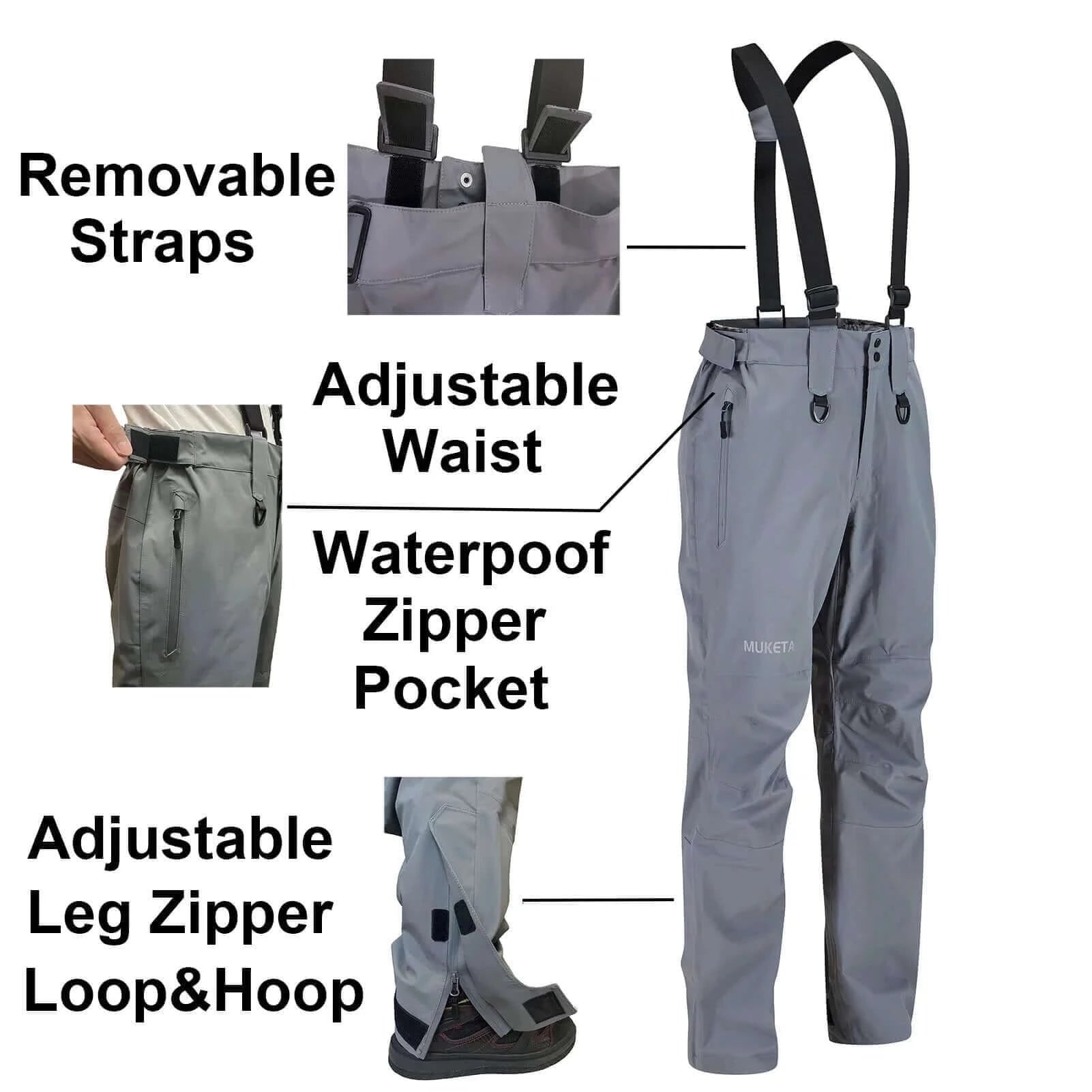 Fishing Rain Suit Breathable and Waterproof Wading Jacket & Bib Pants.