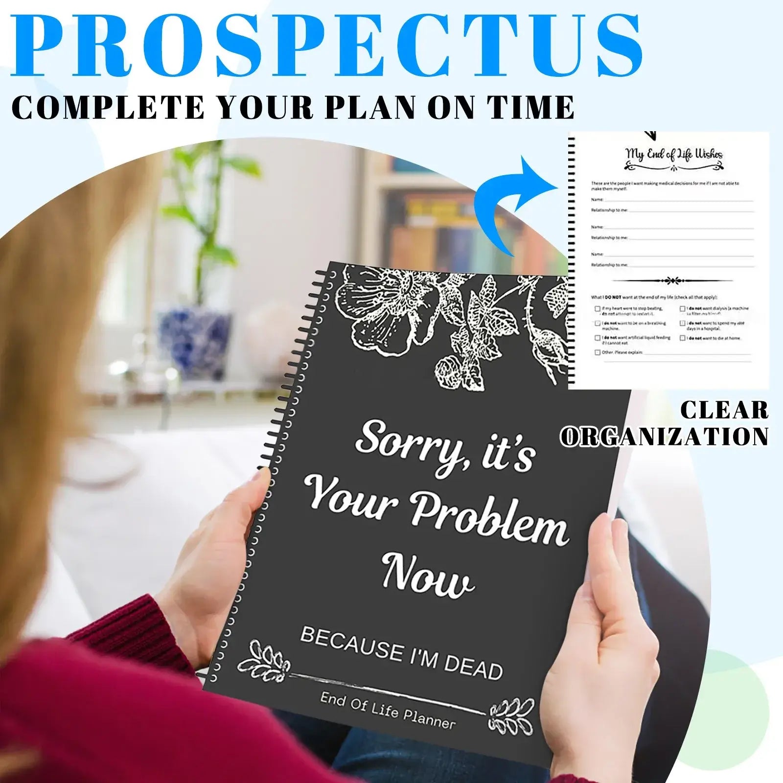 Black End Of Life Planner Stress-Reducing Sorry It’S Your Problem Now Because I&