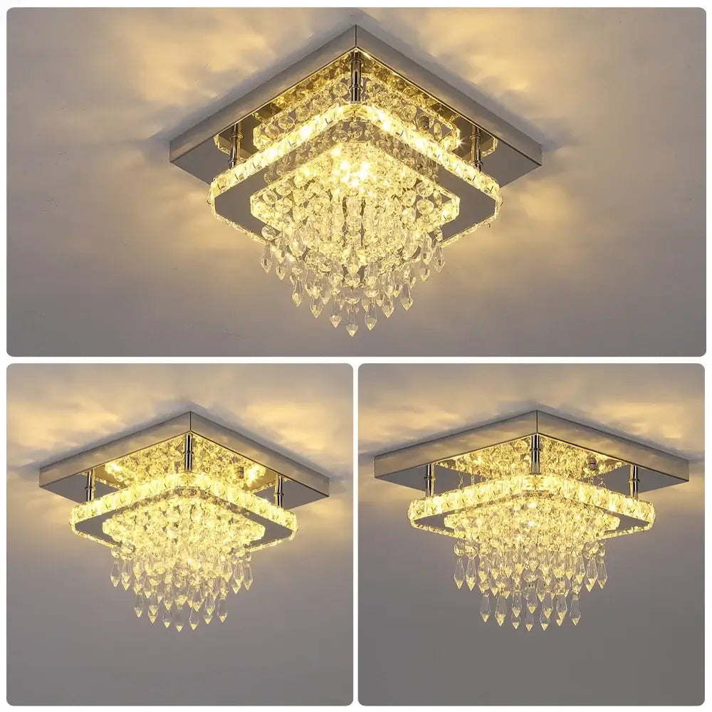 GreeLustr Round Crystal LED Ceiling Light, 30 cm