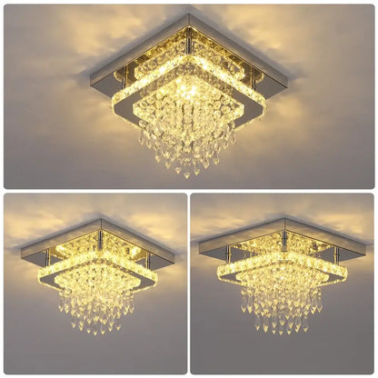 GreeLustr Round Crystal LED Ceiling Light, 30 cm