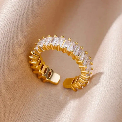 Stainless Steel Rings for Women Gold Color Never Fade Luxury Classic rings wedding couple rings Jewelry Free Shipping