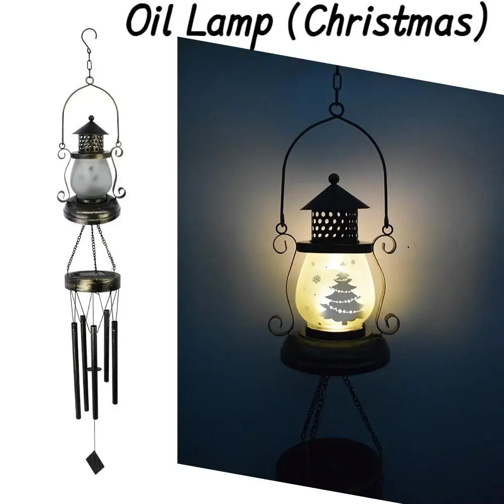 Glowing Crackle Glass Solar Wind Chimes Waterproof LED Outdoor Wind Bells Unique Garden Decorative Gifts