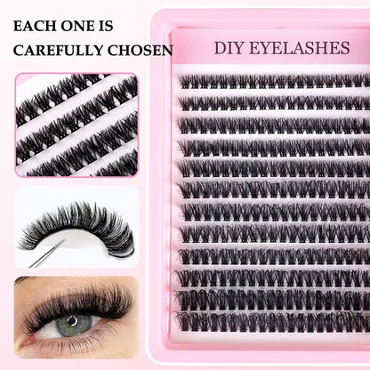 Cluster Lashes 240pcs – 40D Mixed Lengths 9–16mm | Ultra-Natural, Soft &amp; Light | Reusable | Beginner-Friendly