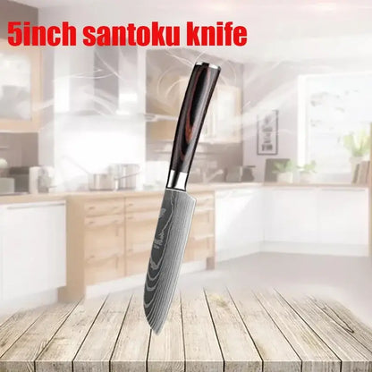 Stainless Steel Kitchen Knives with Wooden Handles