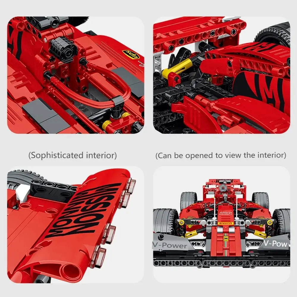 New Technical Red F1 Formula City Speed Racing Car Building Blocks