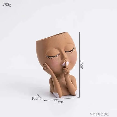 Plant Pot Decorative Flower Pots Nordic Style Face Head Pot Succulent