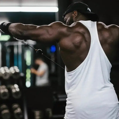 Gym Sleeveless Tank Men, Stringer Fitness Vest, Bodybuilding Singlet Moisture-Wicking Durable Summer Flexible Workout Sportswear