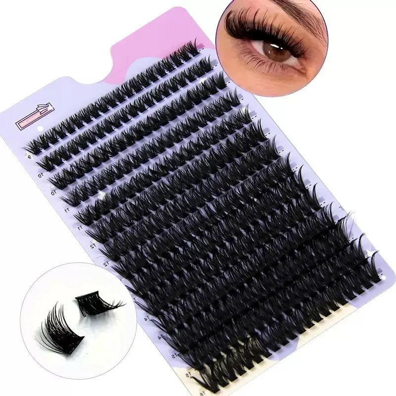 Cluster Lashes 240pcs – 40D Mixed Lengths 9–16mm | Ultra-Natural, Soft &amp; Light | Reusable | Beginner-Friendly