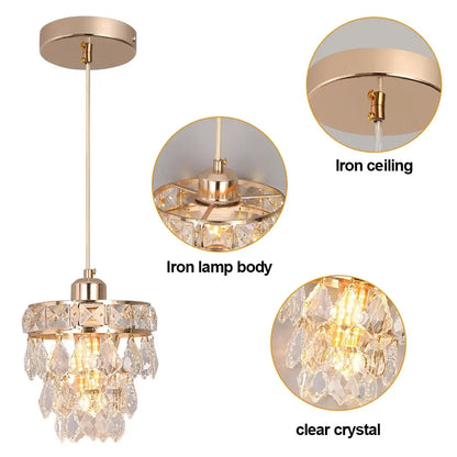 Vinilky Gold Crystal Pendant Light, SG03 or SG04