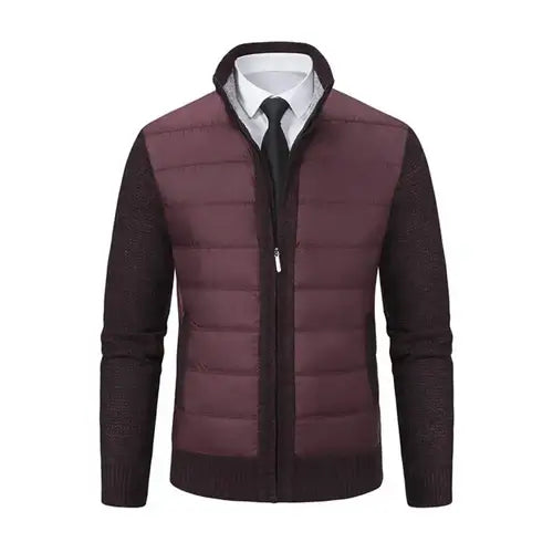 Slim Fit Men Jacket Men's Thickened Knitted Sweater Coat with Pockets