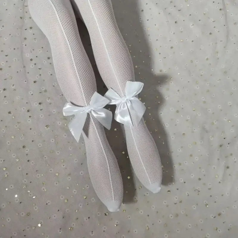 Fishing Net Stockings for Baby Girls Cute Large Bow Lolita Pantyhose Fad Sexy Black Hollow Mesh Nylon Tights Children&