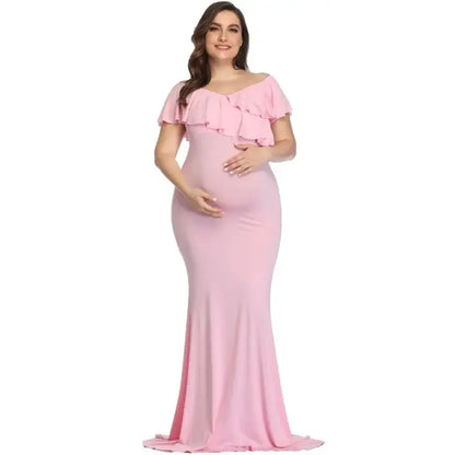 Elegant Plus Size Maternity Dress for Photo Shoots