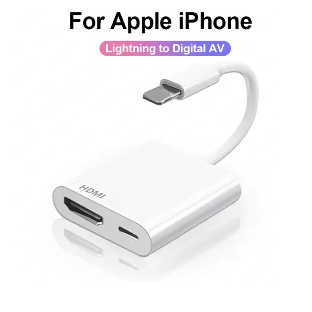 Lightning to Digital HDTV 2-in-1 AdapterDigital AV Adapter4K SyncScreenConnectorFor iPhone14 Pro 13 12 toHDTV ProjectorMonitor