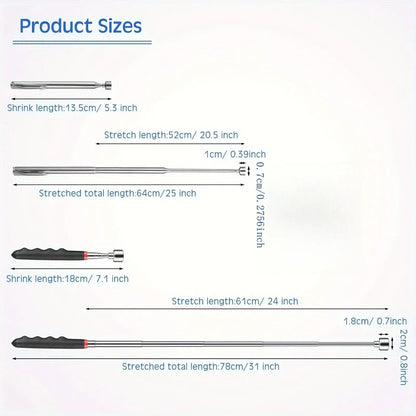 Handheld Telescoping Magnetic Grabber – Extendable Pickup Pen Tool, Portable Magnet for Hard-to-Reach Spots