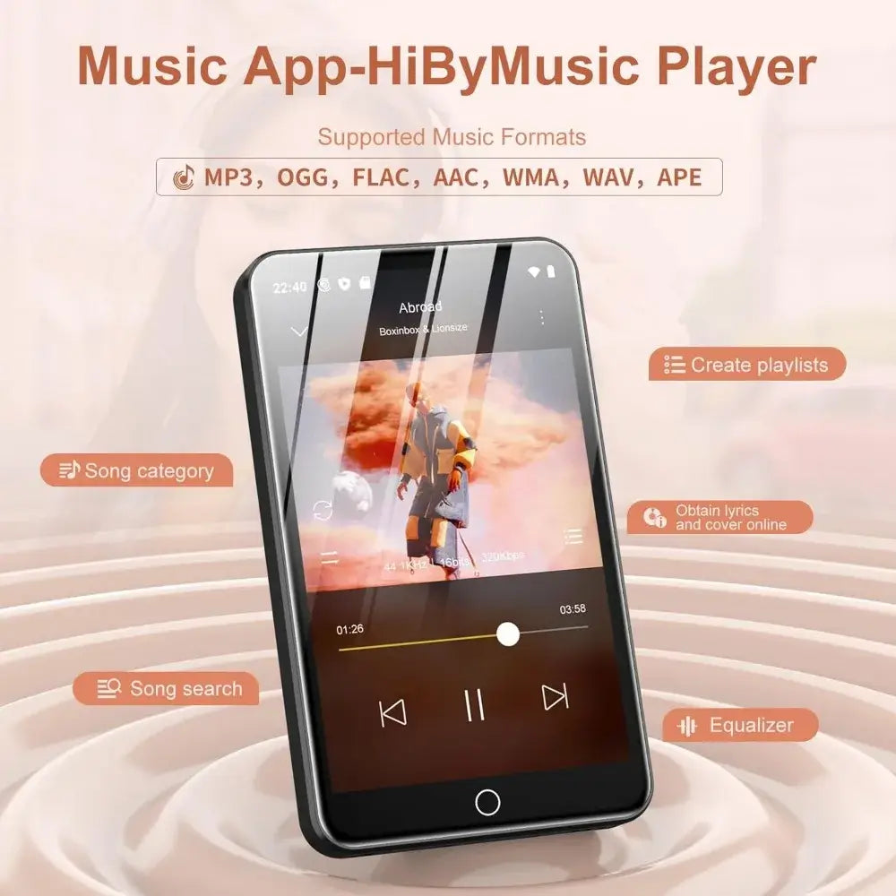 MP3 Player, Bluetooth, WiFi, Spotify, Audible, 4" IPS, Browser, 1TB Storage‌