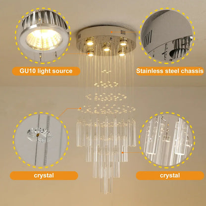 VETRULUS Modern Crystal Chandelier, Selectable Designs