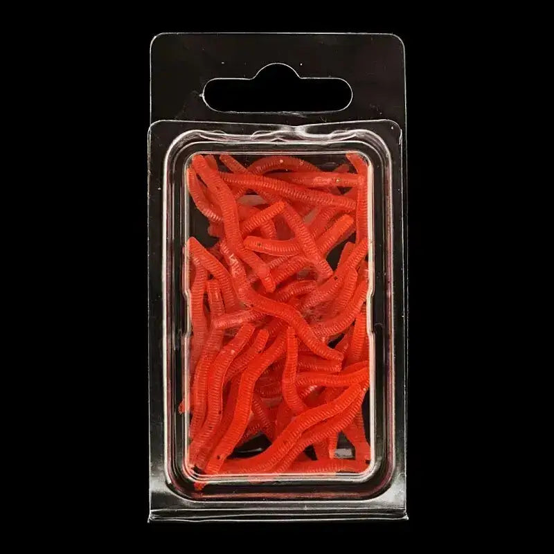 Red Worm Soft Fishing Lures, 3.5–10 cm Options