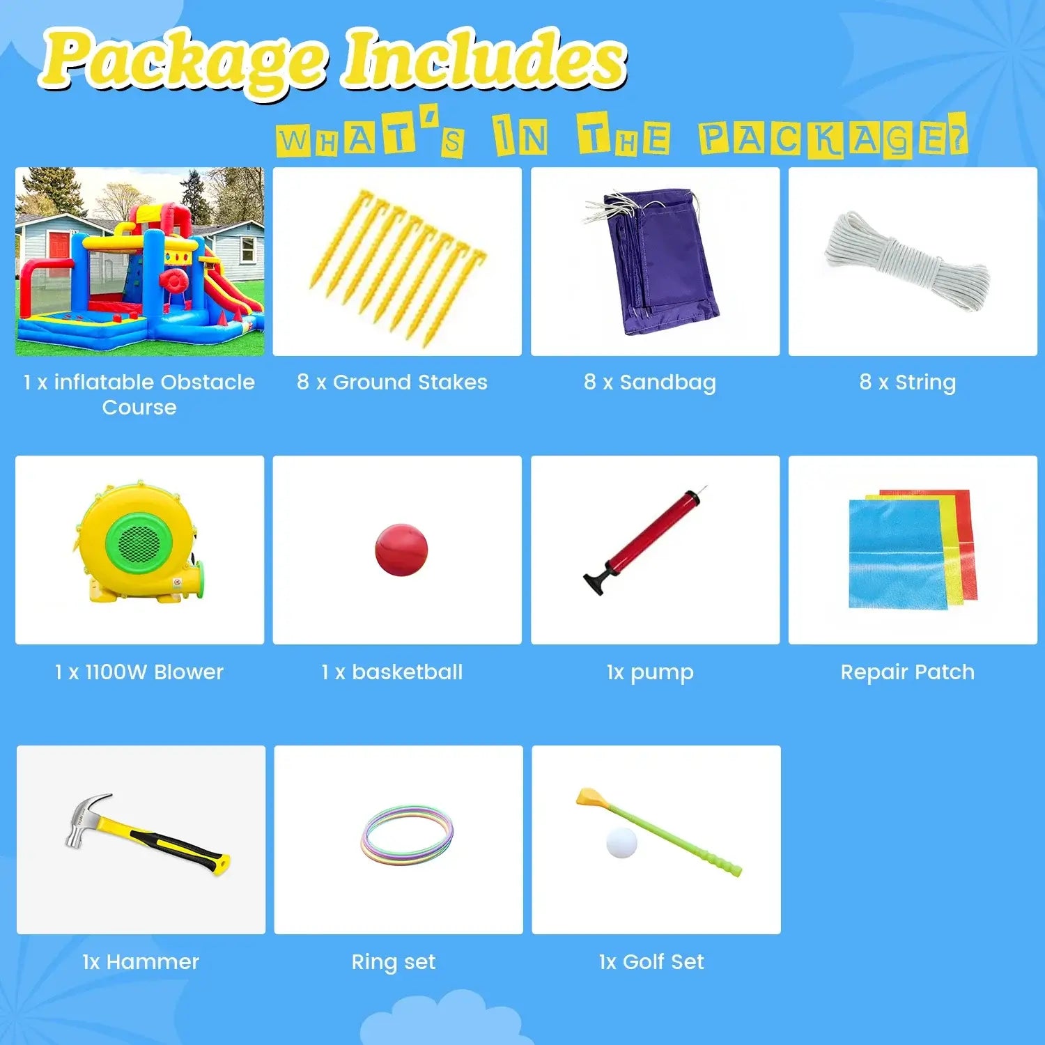 KING Inflatable PVC Double Water Sildes Ball Pool for Children Jungle Gym Inflatable Water Play Equipment With 1100W Air Blower