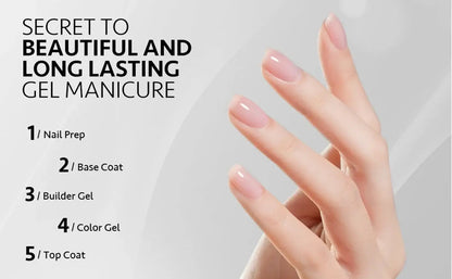 Makartt Clear Builder Gel, Base &amp; Top Coat Set, 3 × 8 ml