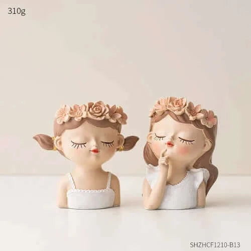 Nordic Flower Pots Cute Girl Decorative Planters Succulents Cactus