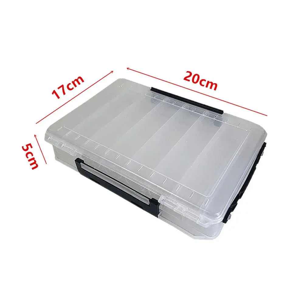 Double Sided Fishing Gear Box 14 Grid Mino Fake Bait Storage Box Portable Fishing Tool Accessories Box Fishing Gear Storage Box