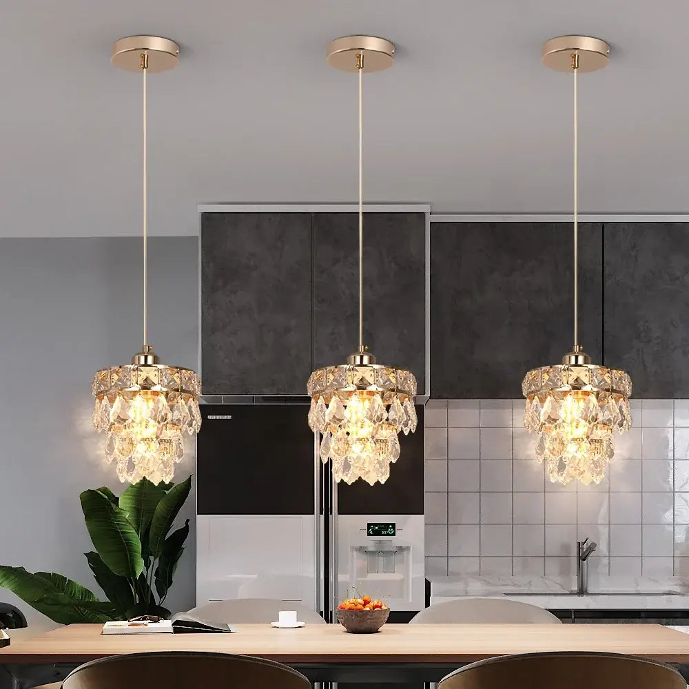 Vinilky Gold Crystal Pendant Light, SG03 or SG04