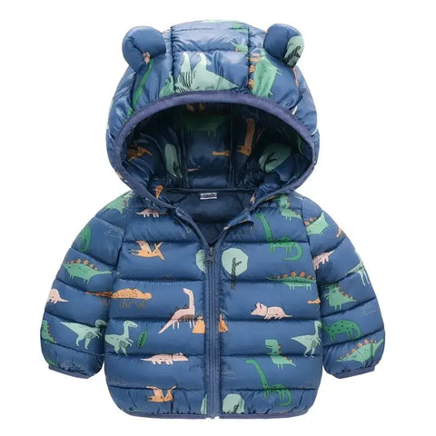 1-5 Years Baby Boy Hooded Lightweight Down Jacket Kids Girl Cartoon