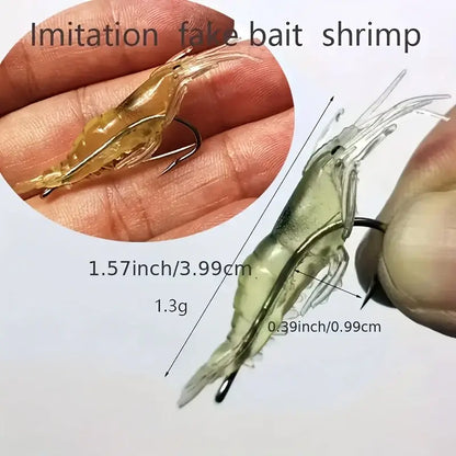 Soft Shrimp Fishing Lures, 5–100 Piece Options