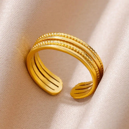 Stainless Steel Rings for Women Gold Color Never Fade Luxury Classic rings wedding couple rings Jewelry Free Shipping