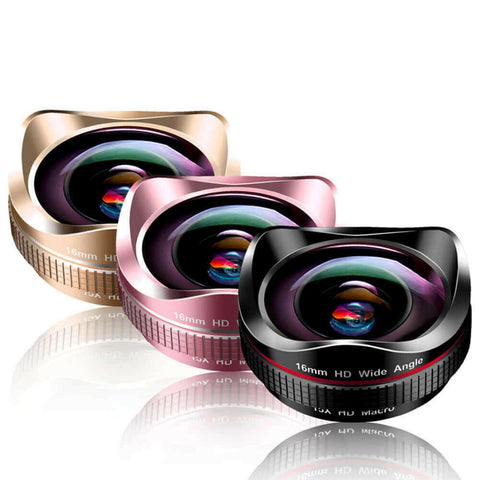 16mm 4K Super Wide Angle Macro Phone Lens 2 in 1 15X Distortionless HD.