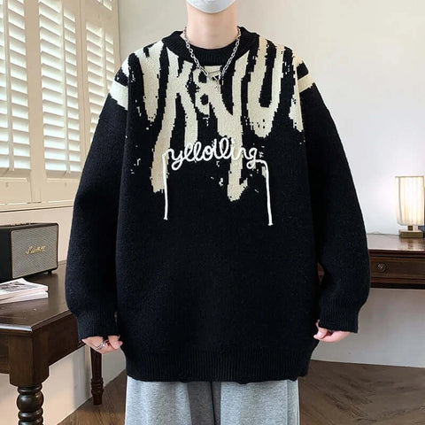 2024New Fall Winter Brand Design Luxury Men Sweater High Quality Long