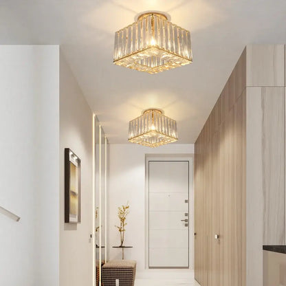 Modern Crystal Ceiling or Pendant Light, Black or Gold