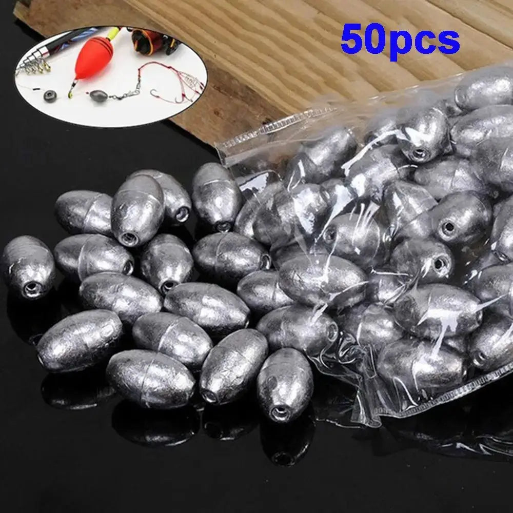 50PCS Olive Weight Split Shot Sinking Bait Angling Gear Lead Sinker