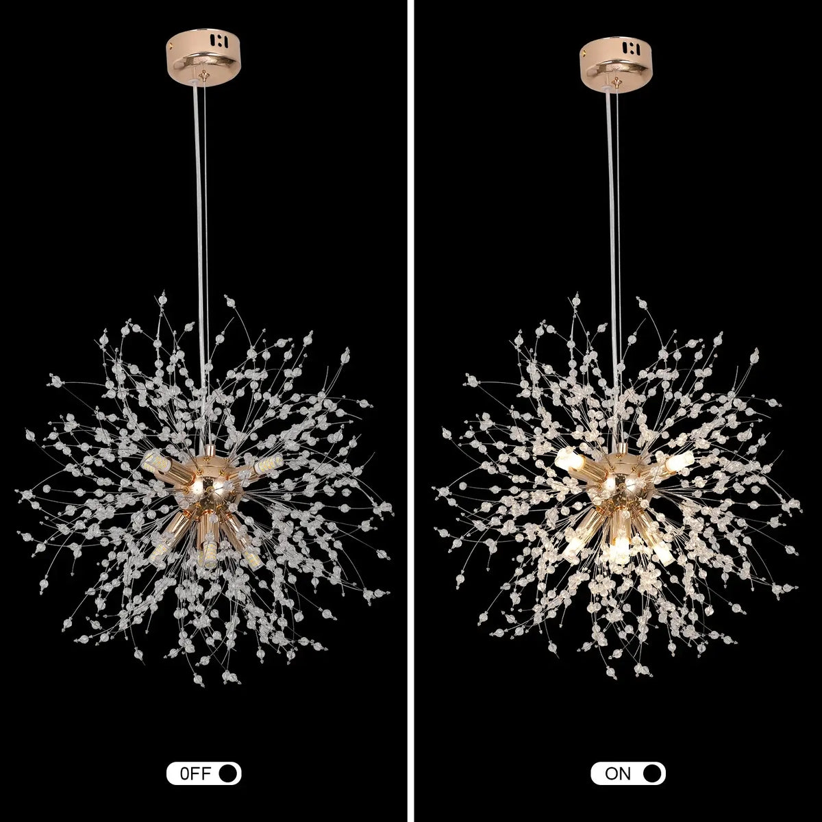 VETRULUS Dandelion-Style Chandelier, Selectable Designs