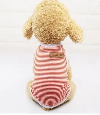 Summer Cotton Striped Vest for Small Dogs
