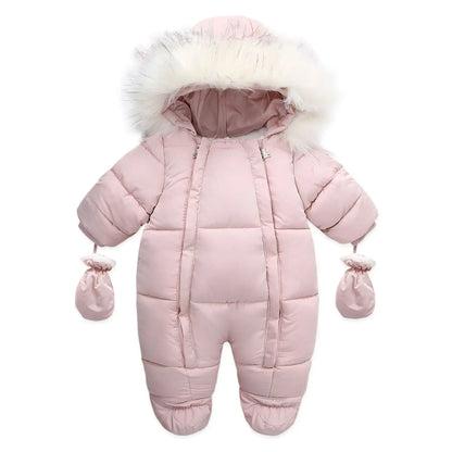 winter newborn down romper
