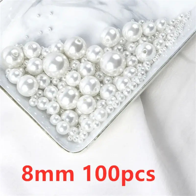 500pcs 3 4 6 8 10 mm Imitation Pearl Beads With Hole Beading Accessories Acrylic Necklace Bracelet Spacer Beads Jewelry Making