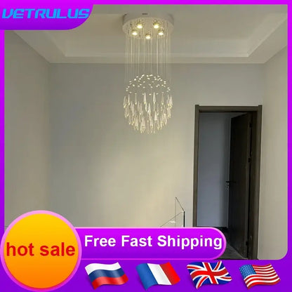 Modern Crystal Chandelier, Raindrop &amp; Ring Styles