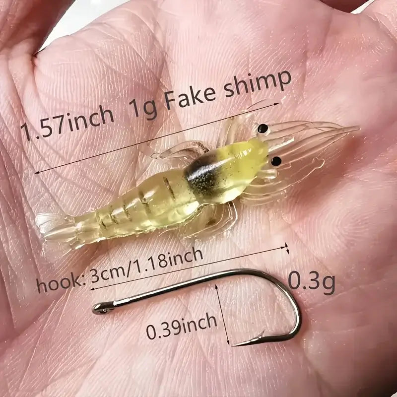 Soft Shrimp Fishing Lures, 5–100 Piece Options