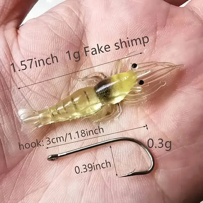 Soft Shrimp Fishing Lures, 5–100 Piece Options